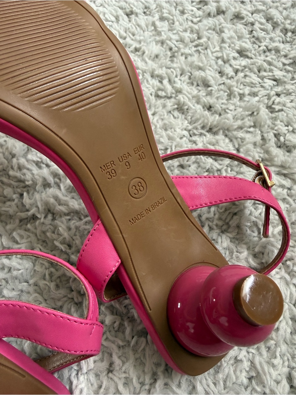 Di Valentini Hot Pink Ball-Heel Sandals Sz 38 - Picture 5 of 10